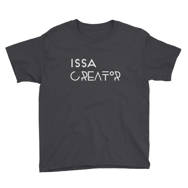 &quot;Issa Creator&quot; Youth Short Sleeve T-Shirt (Black), Size: XS