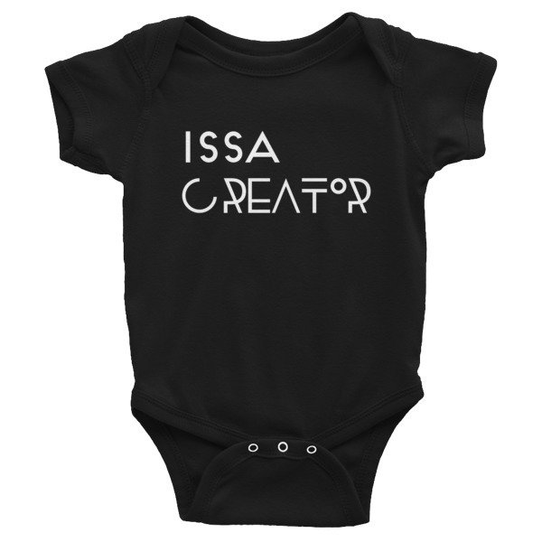 &quot;Issa Creator&quot; Infant Bodysuit (Black), Size: NB