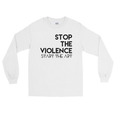 &quot;Stop the Violence...&quot; Long Sleeve T-Shirt (White)