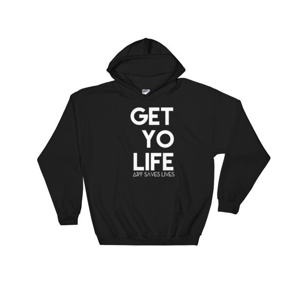&quot;Get Yo Life...&quot; Hooded Sweatshirt (Black), Size: S