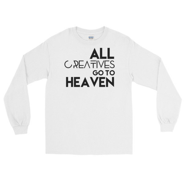 &#39;All Creatives Go...&#39; Long Sleeve T-Shirt (white), Size: S