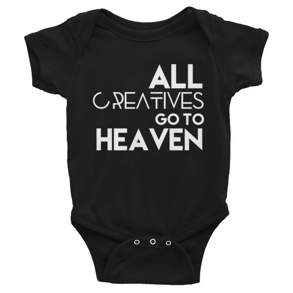 &#39;All Creatives Go...&#39; Infant Bodysuit, Size: NB