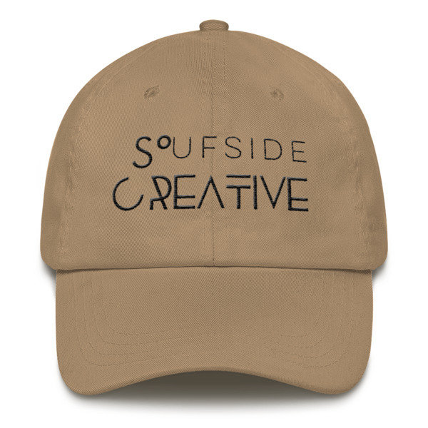 &#39;Soufside Creative&#39; Dad hat (Black Letters), Color: Khaki