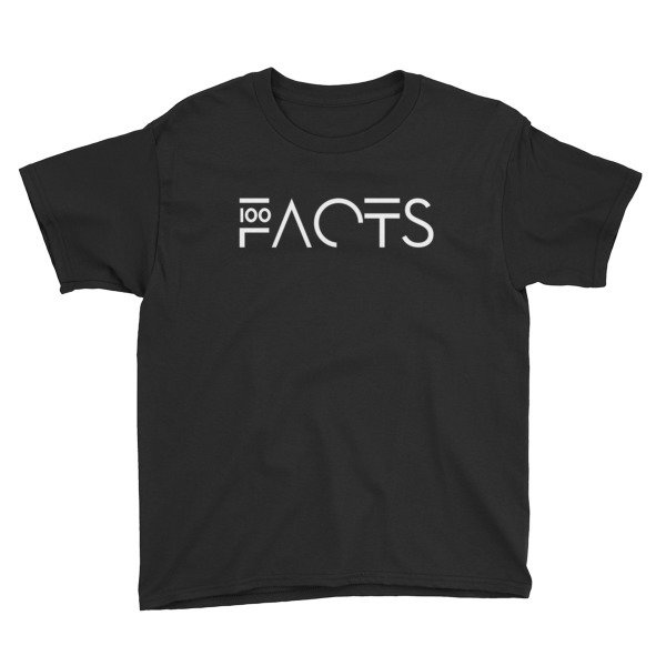 &#39; Facts &#39; Youth Short Sleeve T-Shirt ( Black ), Size: XS