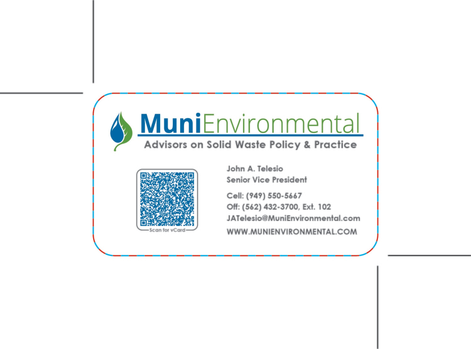 Custom Order - MuniEnviornmental - Business Cards - 1