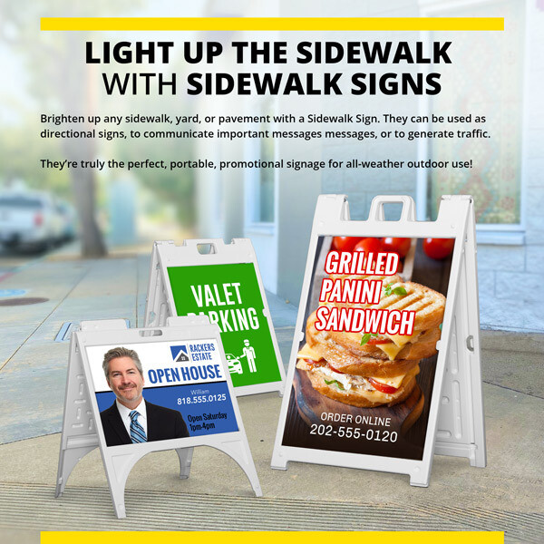 Stands - Sidewalk Stand with Printed Plastic Sign - Corrugated