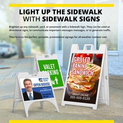 Stands -  Sidewalk Stand with Printed Plastic Sign - Corrugated