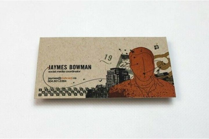 Eco-friendly Desert Storm business cards on uncoated 14pt or 28pt kraft-style paper
