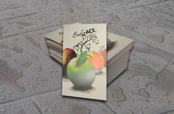 Flexible synthetic plastic business cards in 10pt or 12pt thickness