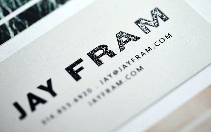 Raised print Crest business cards with tactile lettering on uncoated stock