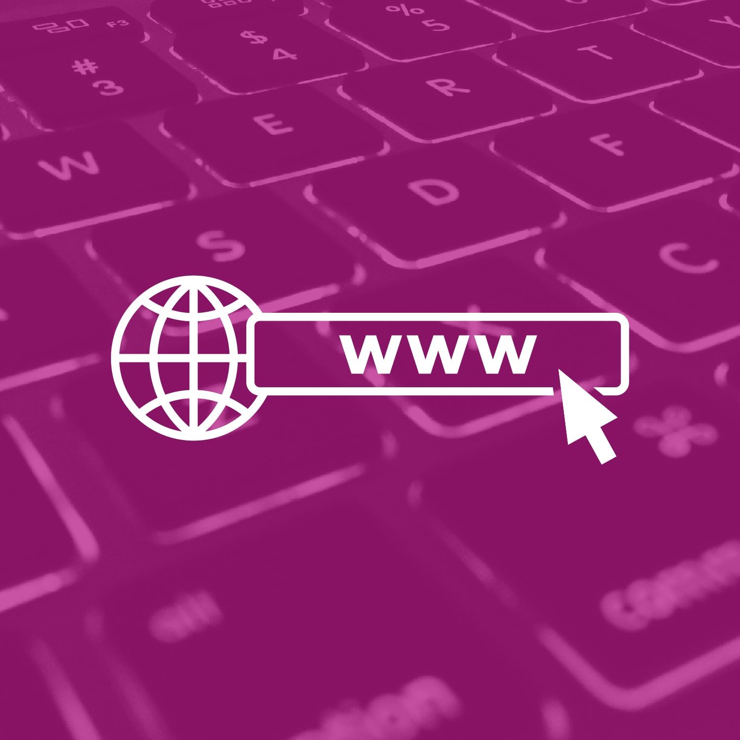 Search bar with .com domain – representing domain name lookup, availability check, and registration process.