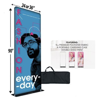 Banner tube display with polyester fabric banner, 9oz weight.