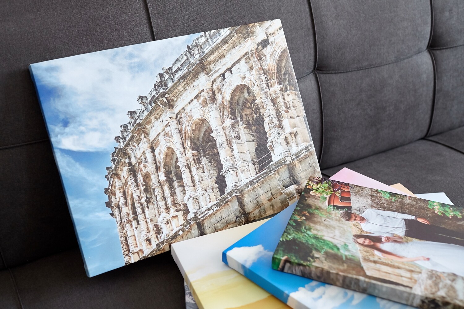 Gallery-style mounted canvas for photos, logos and office decor