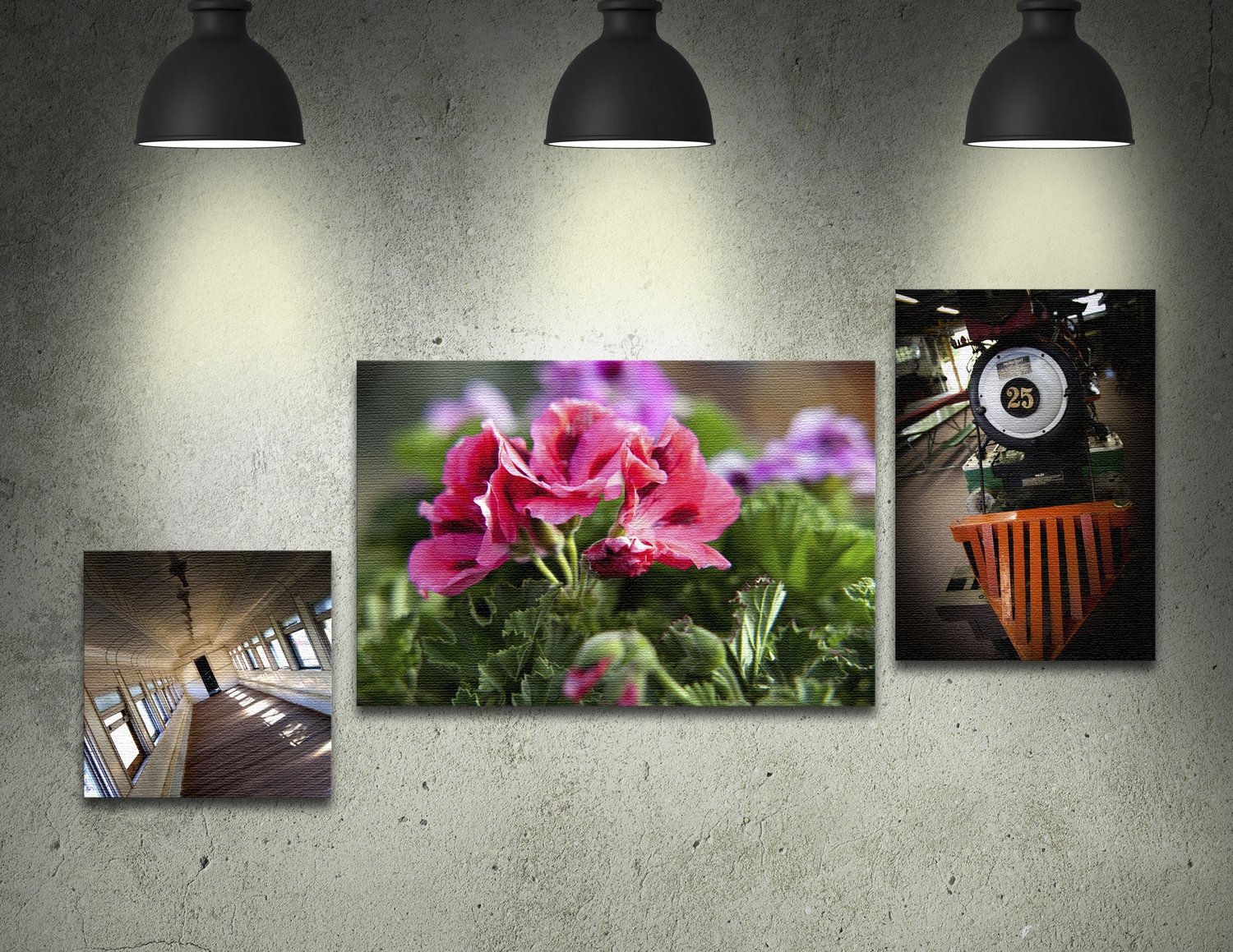Custom mounted canvas print with full color artwork and textured finish