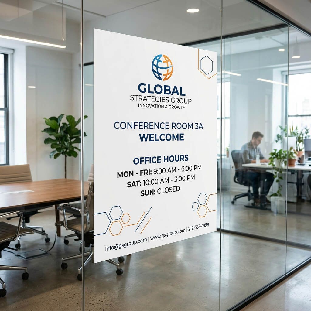Custom opaque window cling for glass doors, retail displays and POP signage