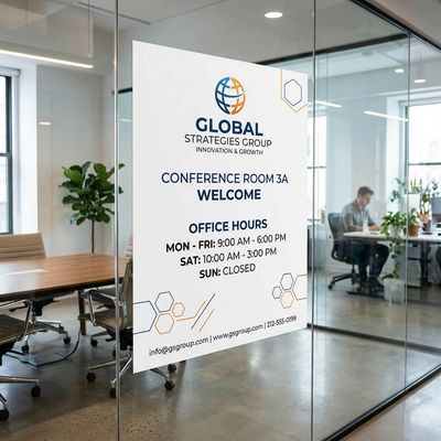 Custom opaque window cling for glass doors, retail displays and POP signage