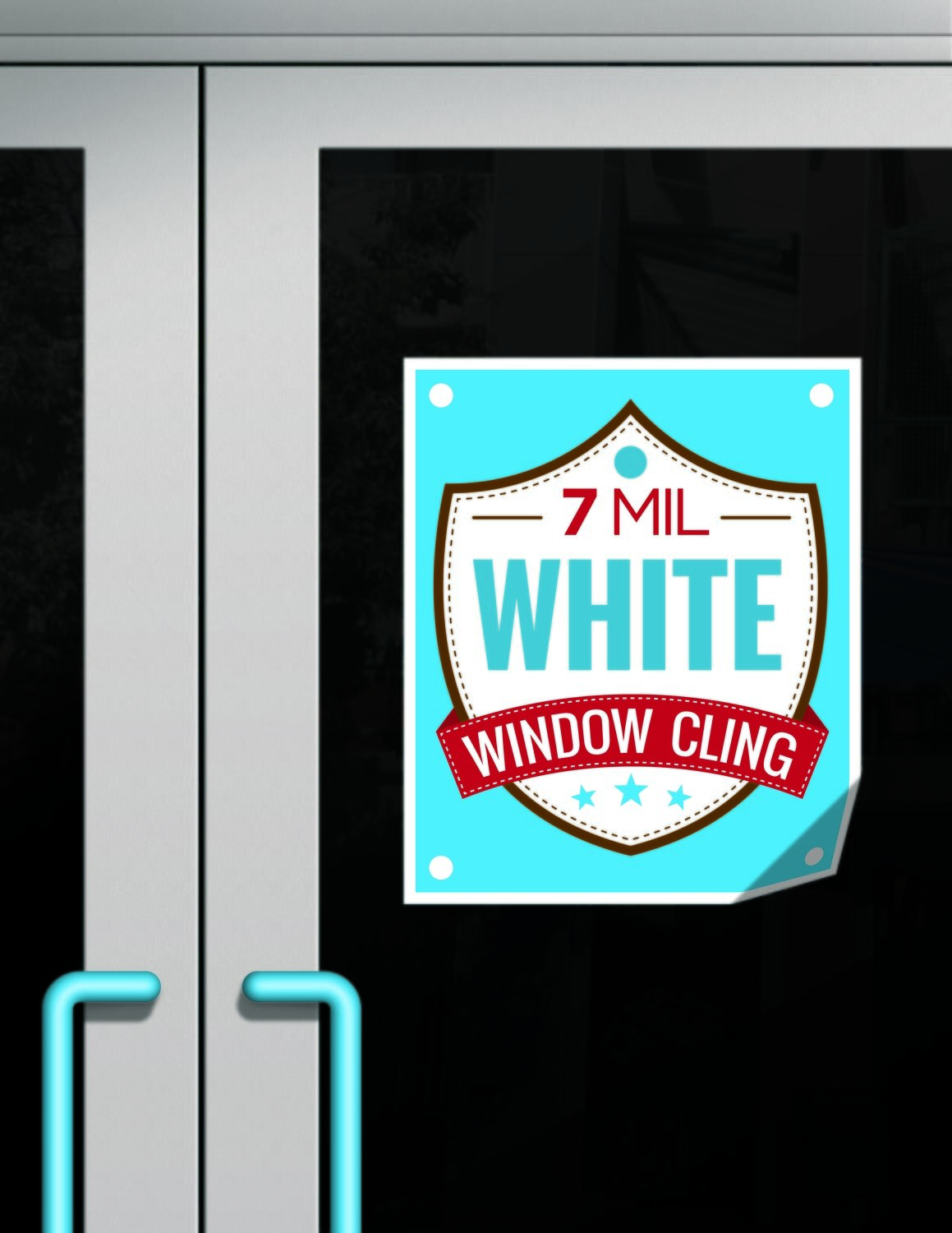 Opaque white cling for windows, perfect for temporary promotions.