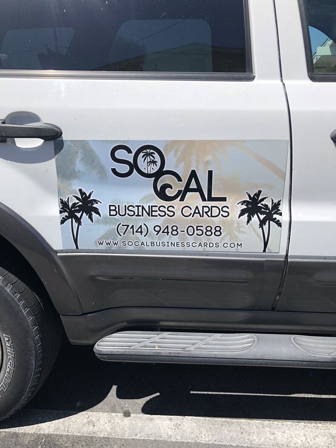 Custom car door magnet with glossy finish for business branding