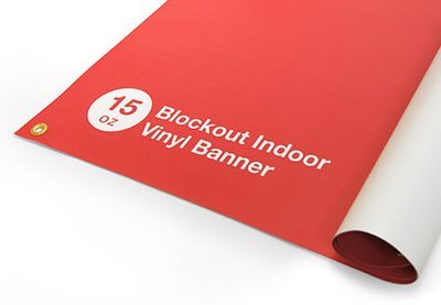 15oz two-sided blockout vinyl banner printed in full color for indoor displays
