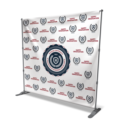 Custom 8 ft backdrop banner stand for trade shows and events
