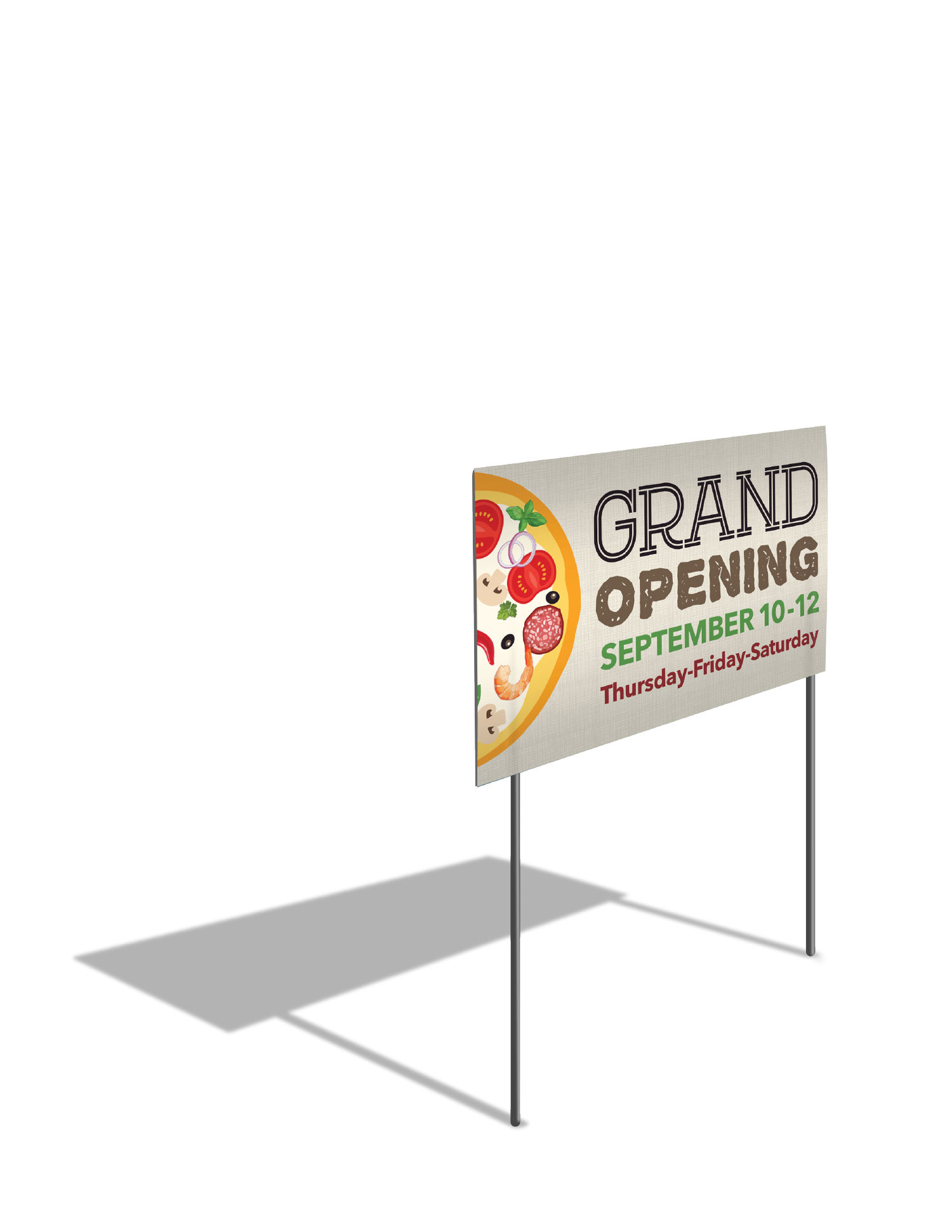 Weather-resistant 3mm PVC sign with optional rounded corners