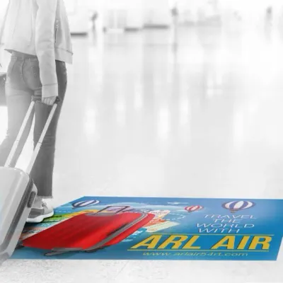 Custom slip-resistant aluminum floor decal for retail and events