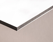 White aluminum presentation board, 3mm thick for clean, modern look.