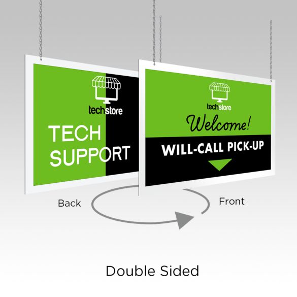 Custom white aluminum sandwich board sign for indoor and outdoor use