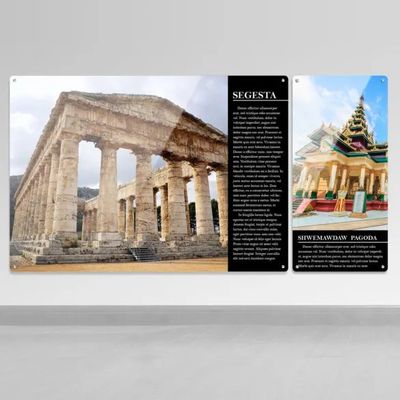 Custom white gloss aluminum panel print for photos and artwork