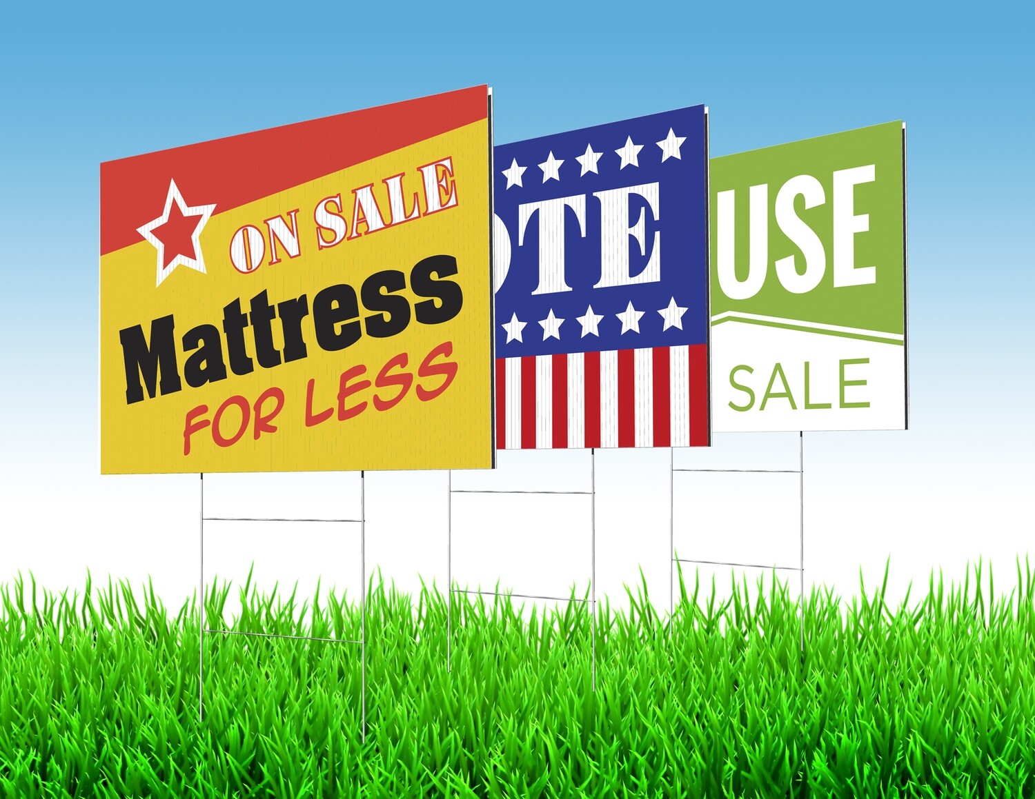 Full color corrugated plastic lawn sign with vertical flutes