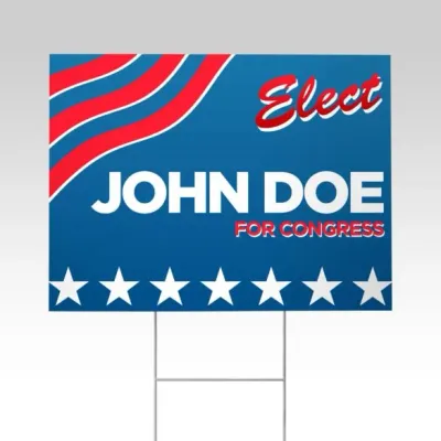 Custom coroplast yard sign with optional H stake for outdoor use