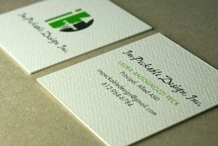 Textured Via Felt business cards with elegant felt finish in 16pt or 32pt stock