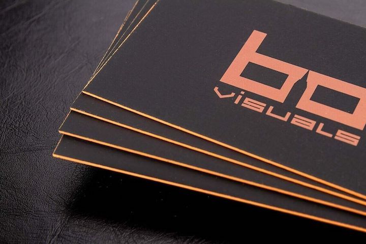 Velvet laminated soft touch business cards with rich, luxurious texture
