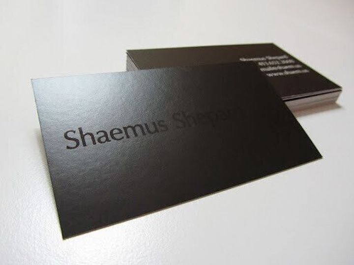 Matte laminated standard business cards in 16pt or 32pt thickness