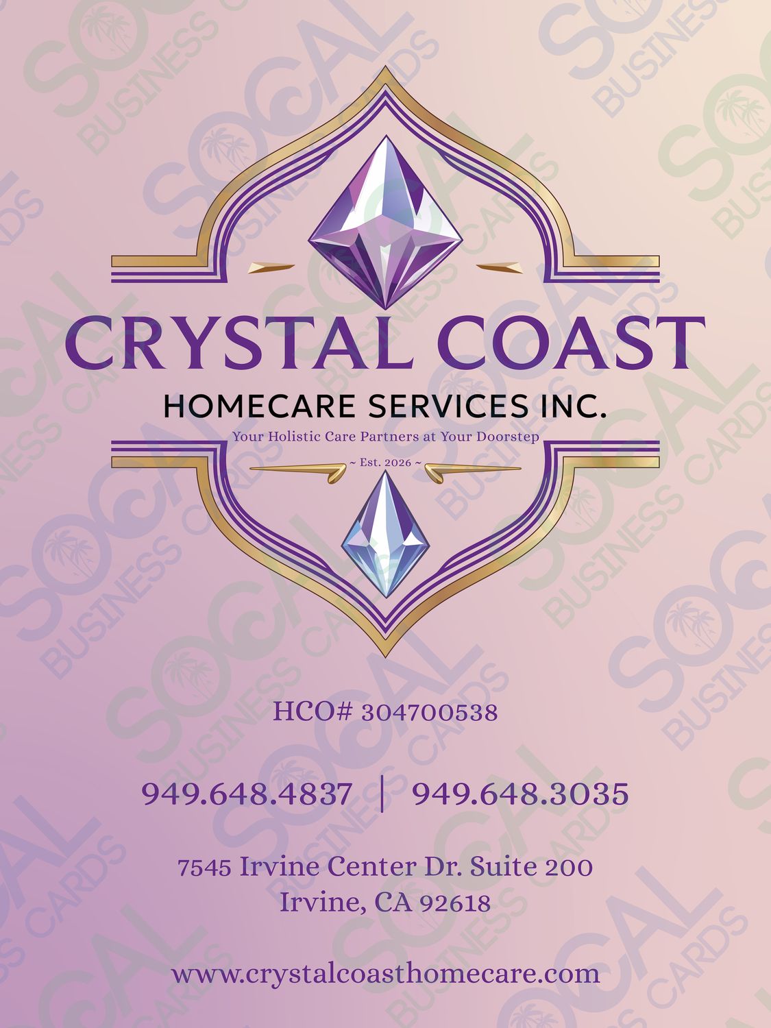 Custom Order - Crystal Coast