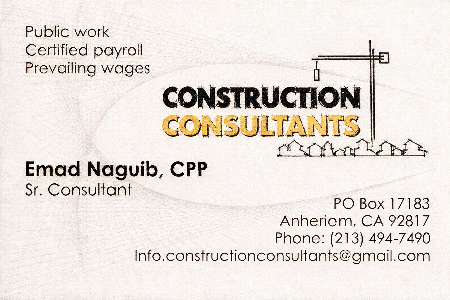 Custom Order - Construction Consultants