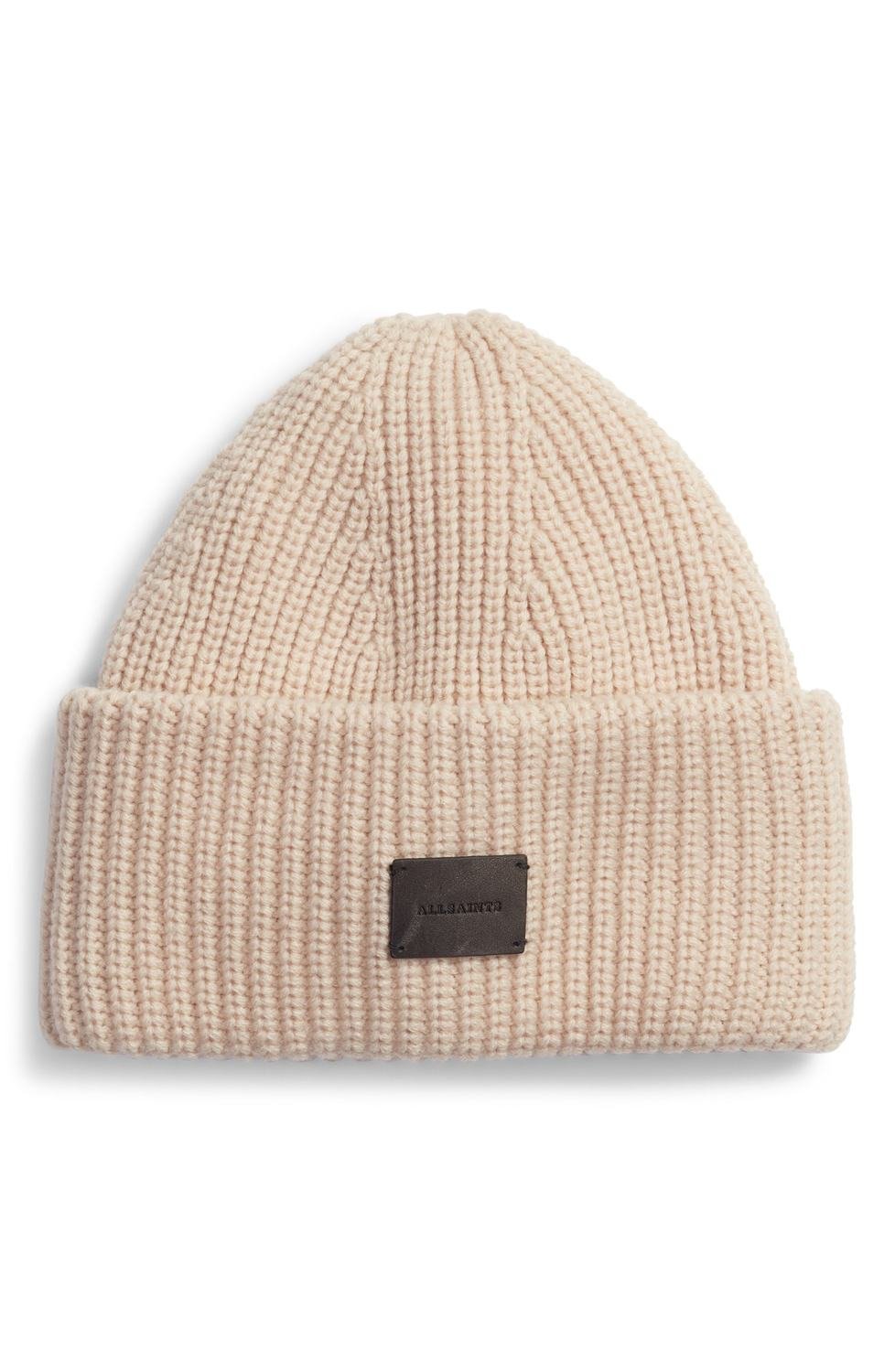 Half Cardigan Stitch Beanie, Color: Nude Pink
