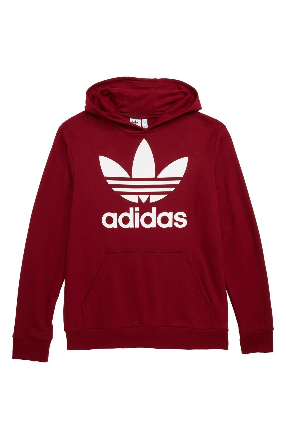 Trefoil Hoodie, Color: Collegiate Burgundy / White, Size: S (8)