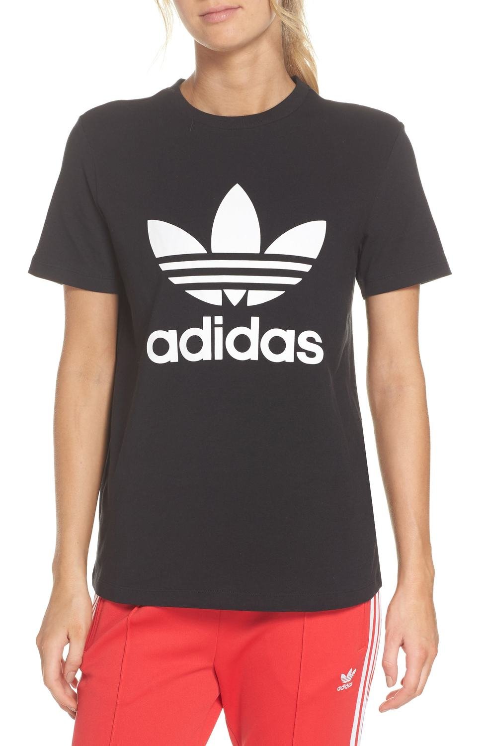 adidas Trefoil Tee, Color: Black/ White, Size: X-Large