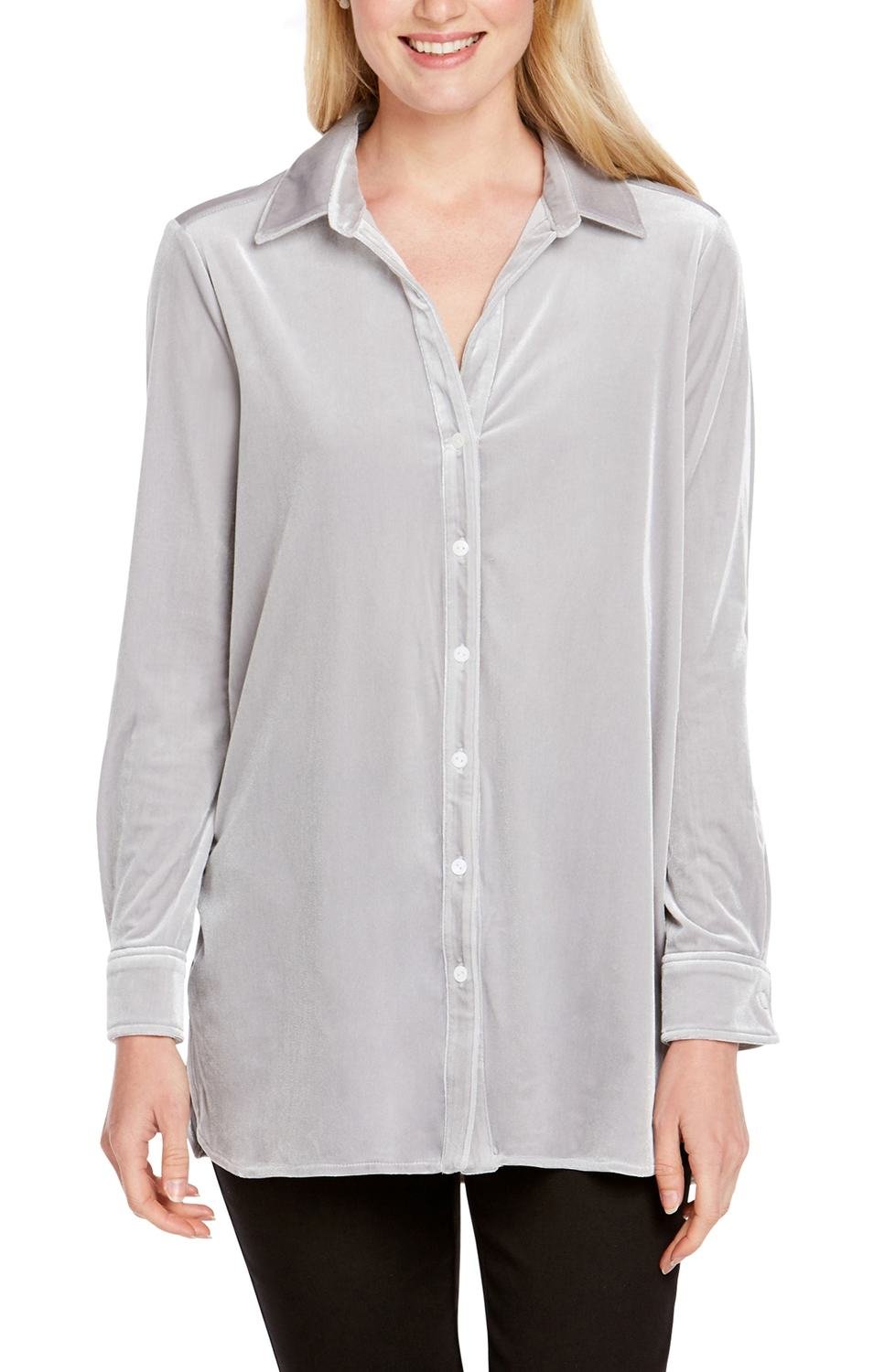 Elena Velvet Shirt, Color: Sterling, Size: 10
