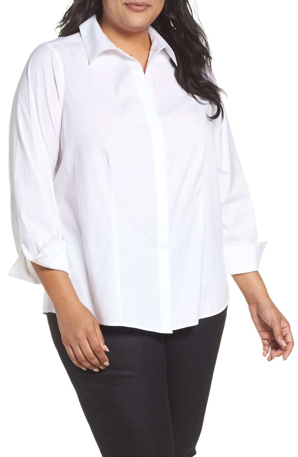 Ellen Solid Stretch Cotton Top