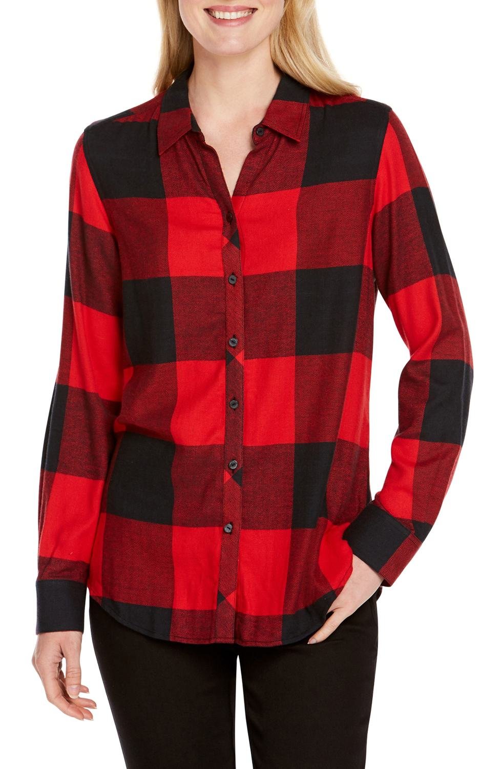 Buffalo Plaid Shirt, Color: Red Lacquer, Size: 18 (similar to 14W)