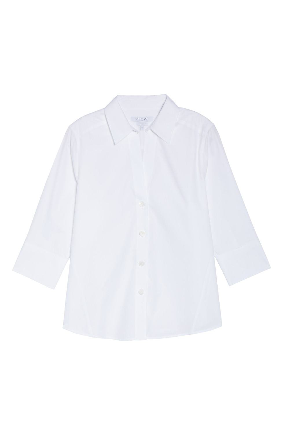 Paityn Non-Iron Cotton Shirt, Color: White, Size: 24W