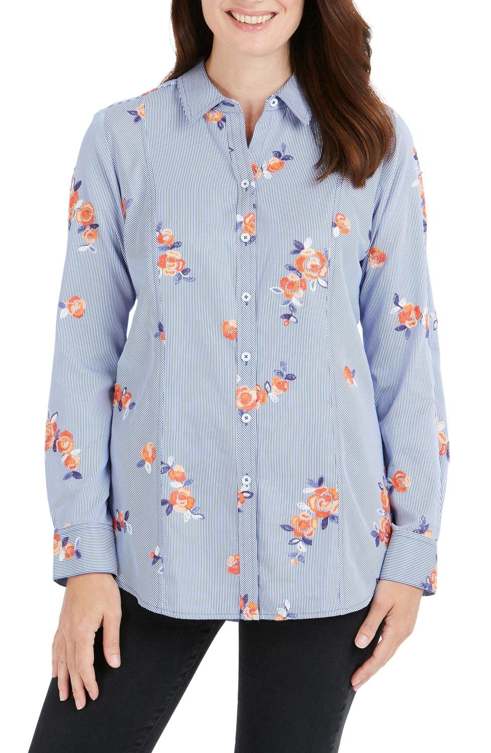 Riley Embroidered Shirt, Color: Perfect Peril, Size: 18 (similar to 14W)
