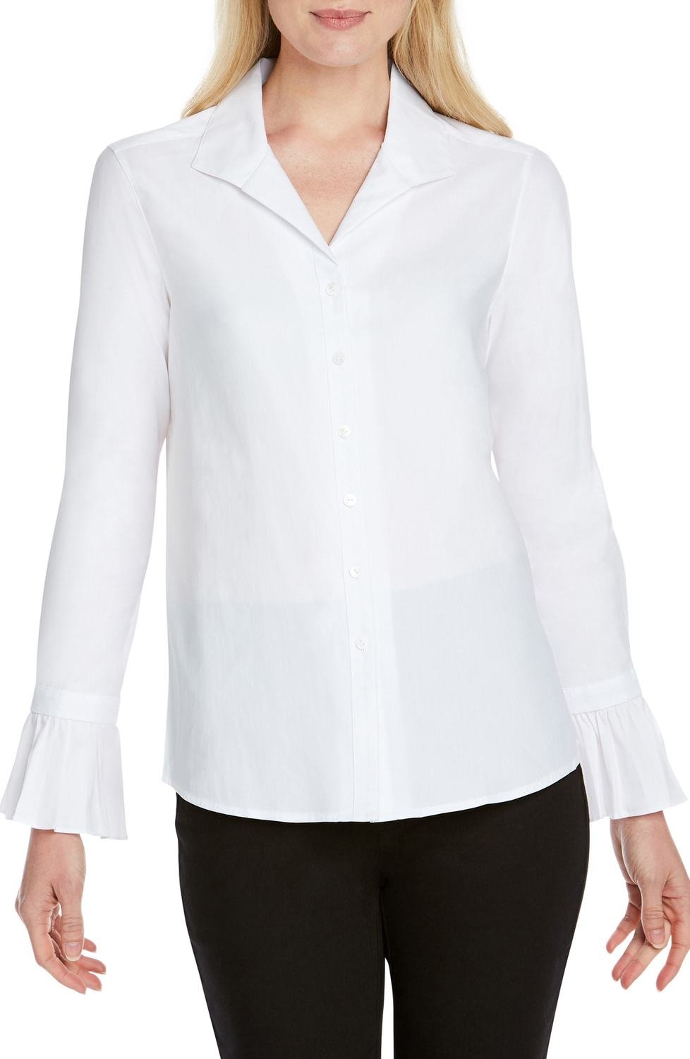 Alba Stretch Cotton Blend Blouse, Color: White, Size: 14