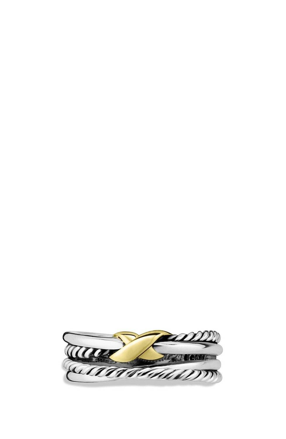 &#39;X Crossover&#39; Ring, Color: Two Tone, Size: 8