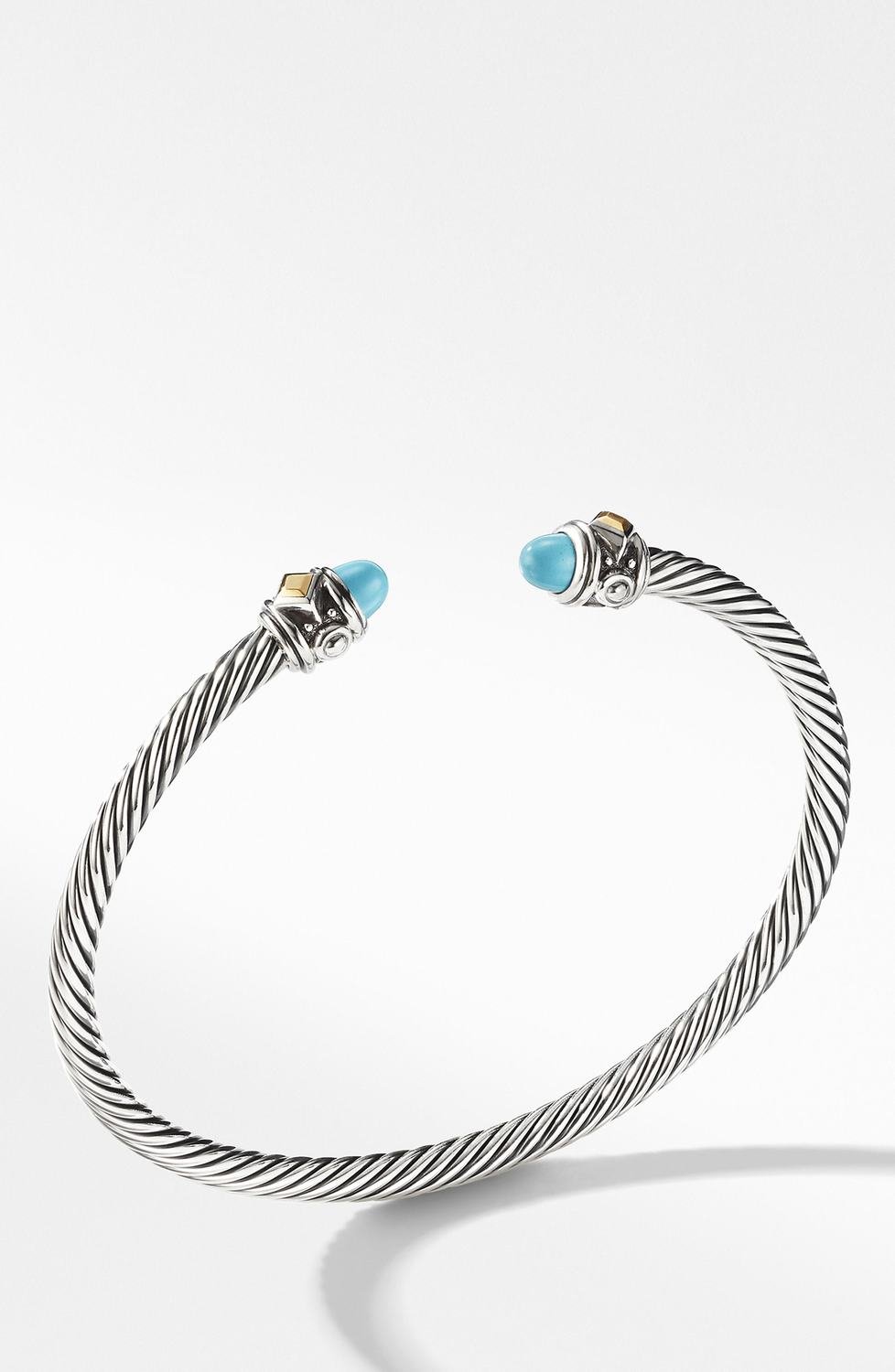 Renaissance Bracelet with 18K Gold, Color: Reconstituted Turquoise, Size: Large