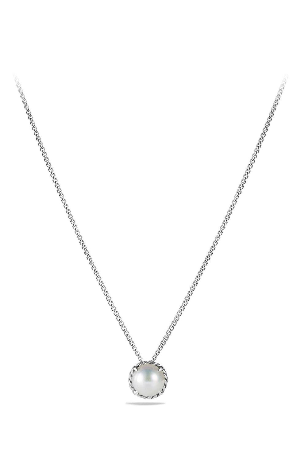 &#39;Châtelaine&#39; Pendant Necklace, Color: Pearl, Size: 17 in