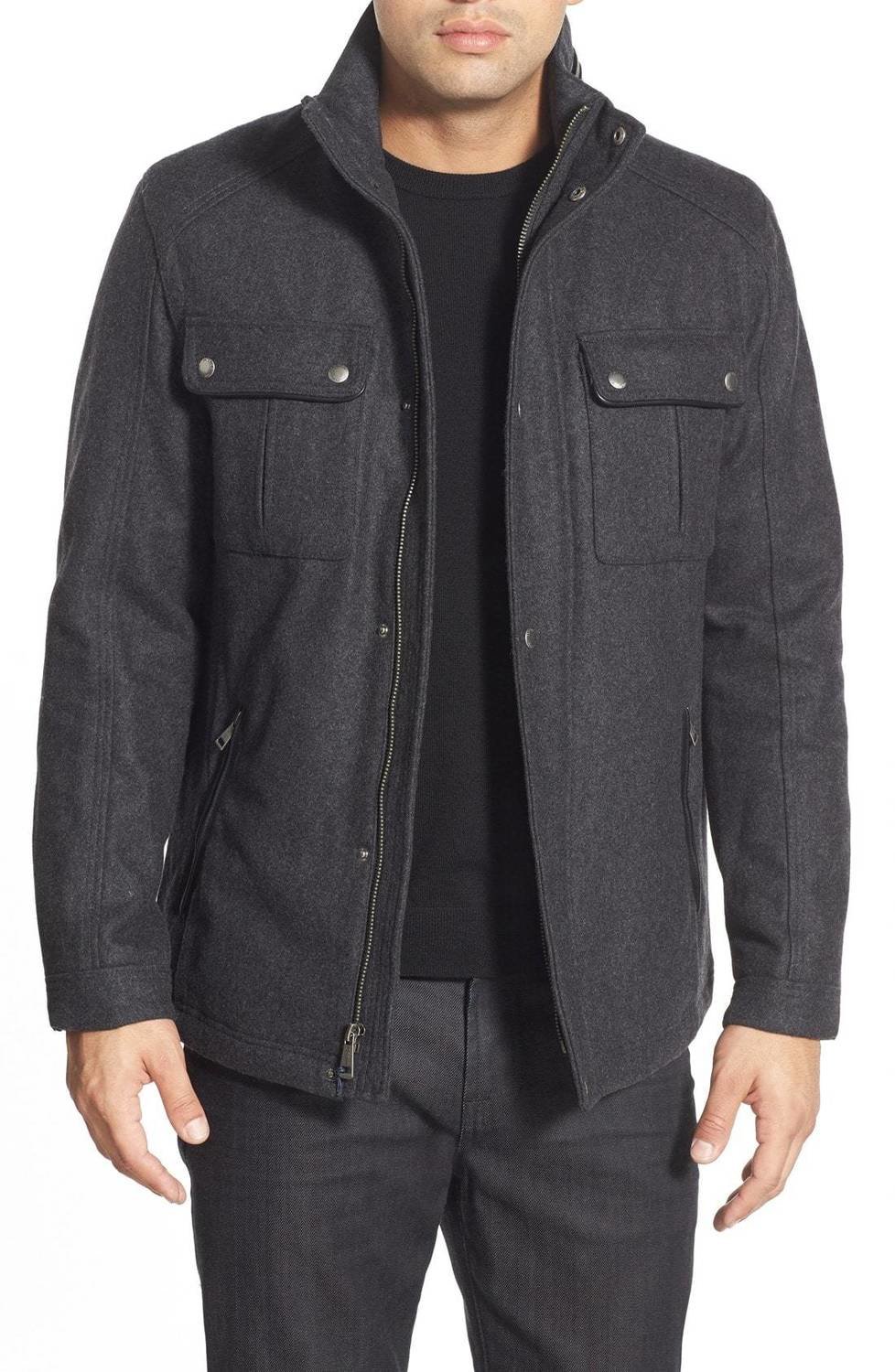 Melton Coat, Color: Charcoal, Size: XX-Large