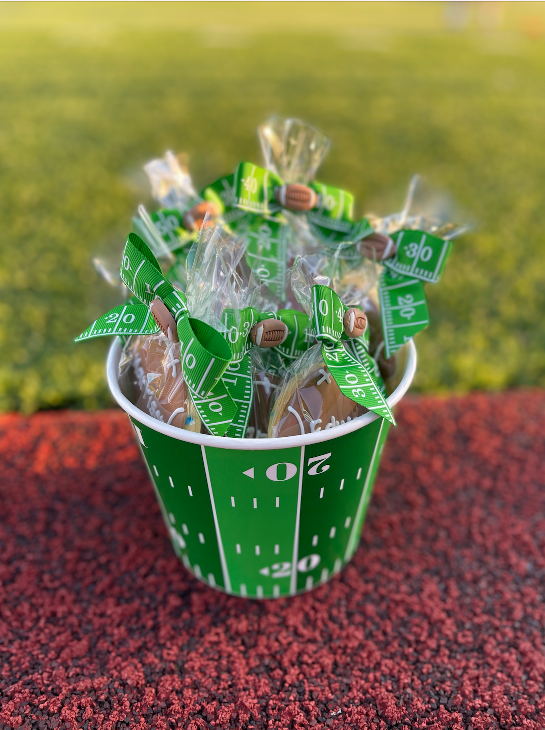 ? Bucket of Football Cookies ?